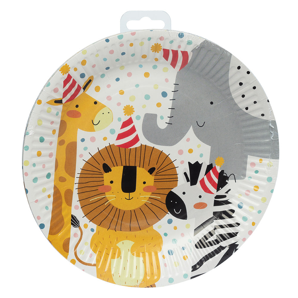 Assiettes Anniversaire Animaux Savane - 23cm | Fête Enfant