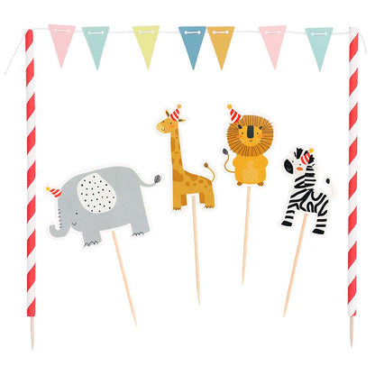 Kit Décoration Gâteau Animaux Safari - Topper Gâteau Fête