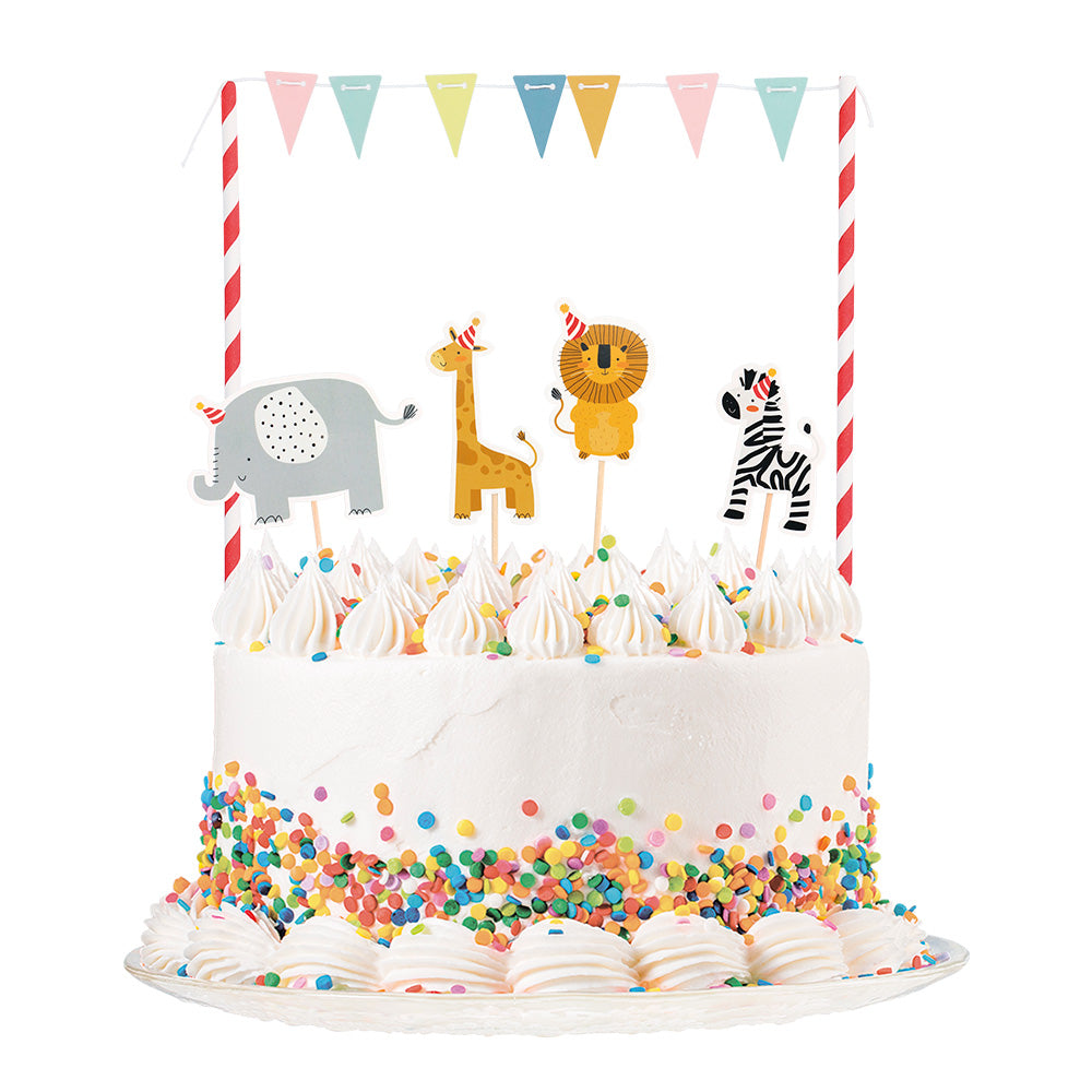 Kit Décoration Gâteau Animaux Safari - Topper Gâteau Fête