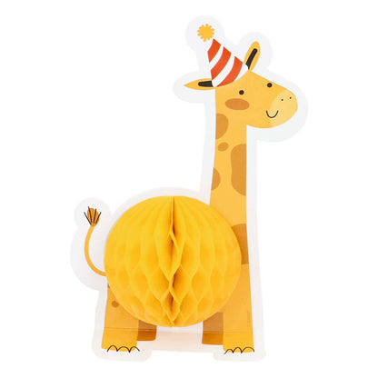 Décoration gâteau animaux de la savane avec pompons - Set de 4
