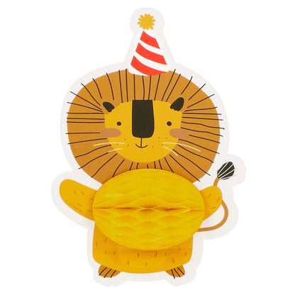 Décoration gâteau animaux de la savane avec pompons - Set de 4