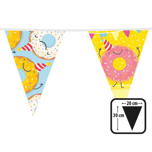 Guirlande Fanions Donuts Colorés - Décoration Anniversaire 3,6m