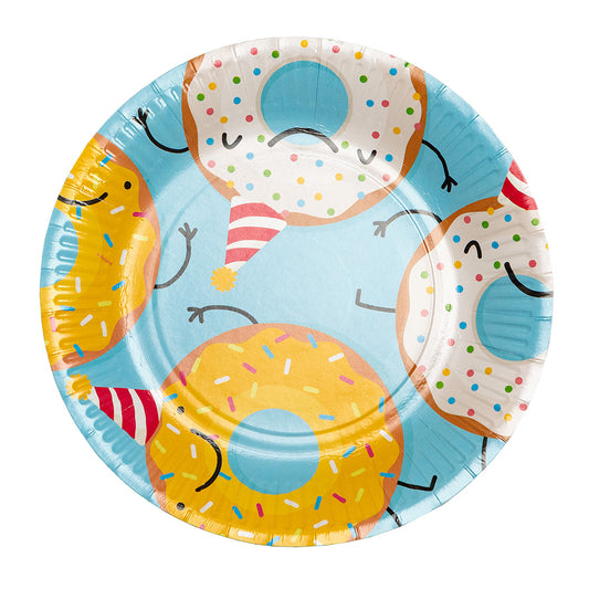 Assiettes Donuts Souriants - Décoration Fête Enfant Colorée