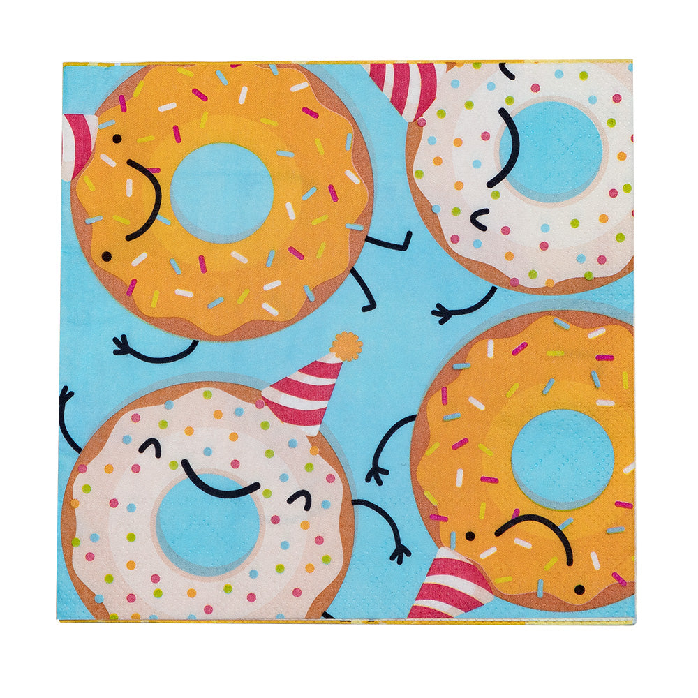 Kit Fête Donuts Souriants - Serviettes & Décorations Anniversaire