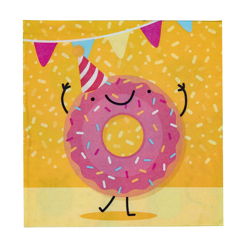 Kit Fête Donuts Souriants - Serviettes & Décorations Anniversaire