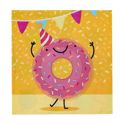 Kit Fête Donuts Souriants - Serviettes & Décorations Anniversaire