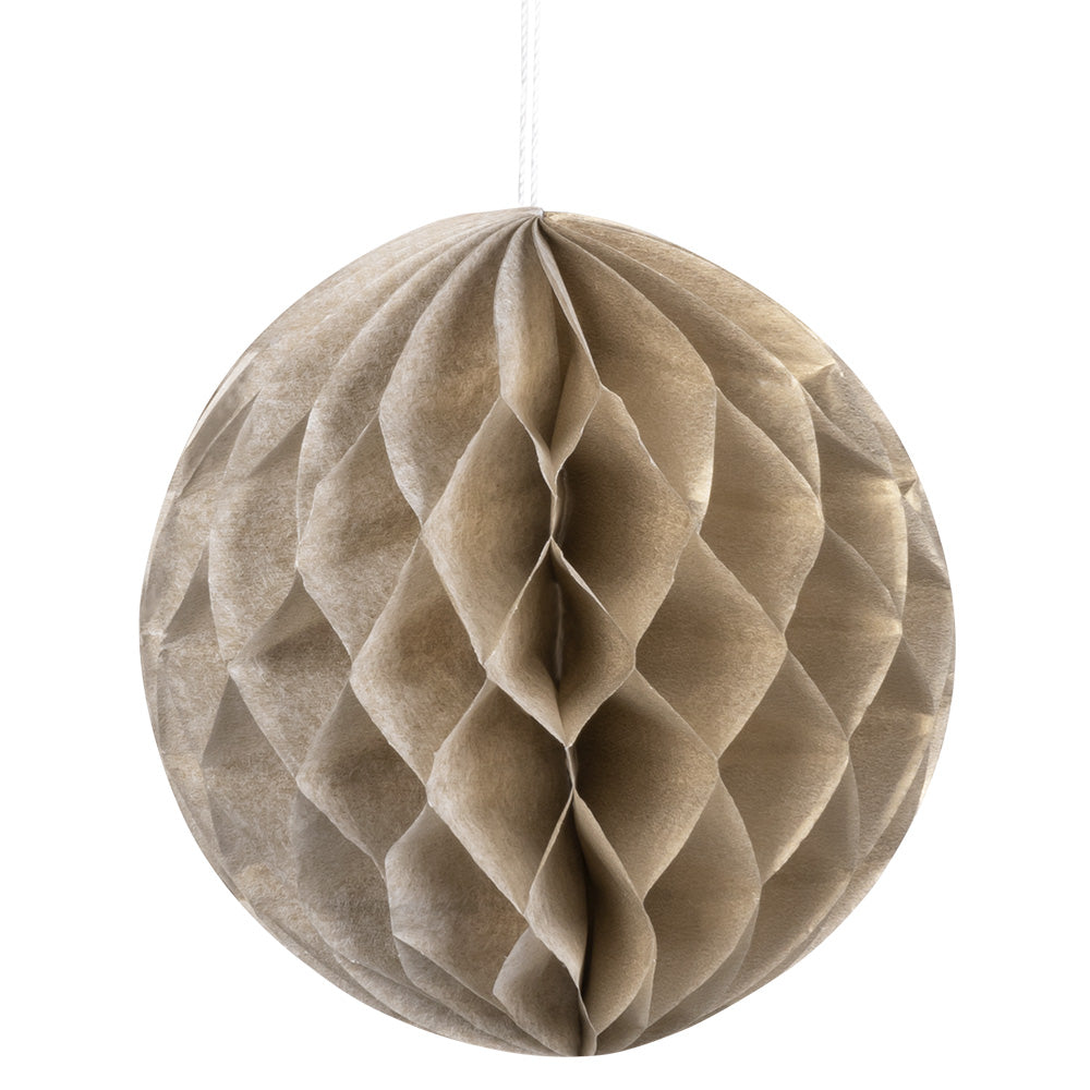 Boules alvéolées décoratives - Blanc, noir et beige