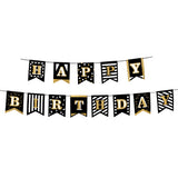 Guirlande Happy Birthday Noir et Or - 2 x 200 cm