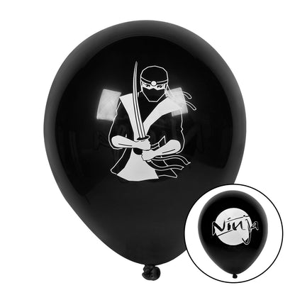 Ballons Ninja - Décoration fête thème ninja rouge noir blanc