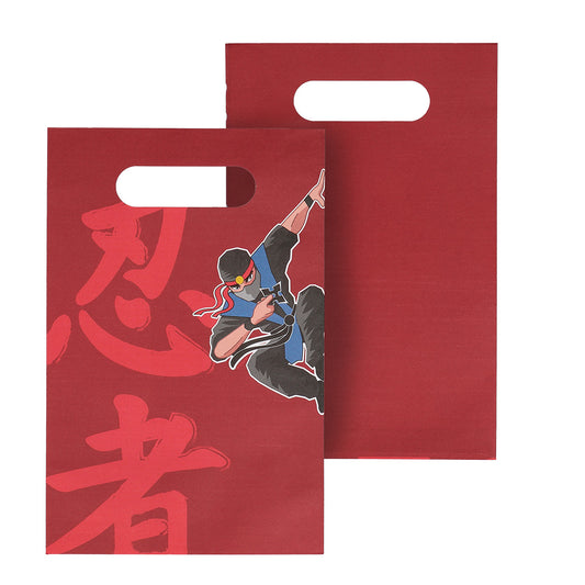 Sacs Cadeaux Ninja Rouges - Décoration Fête Thème Guerrier
