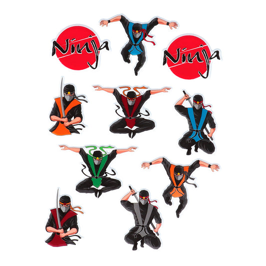 Stickers Mousse Ninja - 4 PCS Décoration Fête Thème