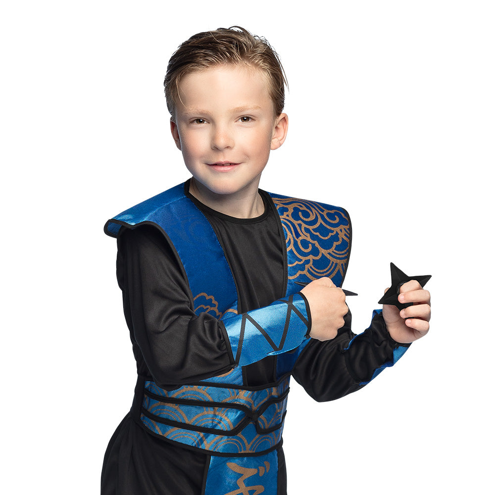 Déguisement Ninja Enfant Bleu - Costume avec Armes