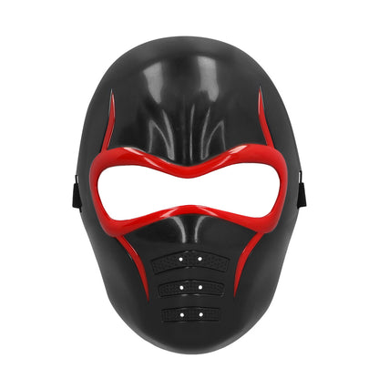 Masque Ninja Noir et Rouge avec Épée - Déguisement Complet