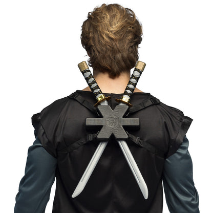 Épées Ninja Samouraï avec Harnais - Set Guerrier Médiéval