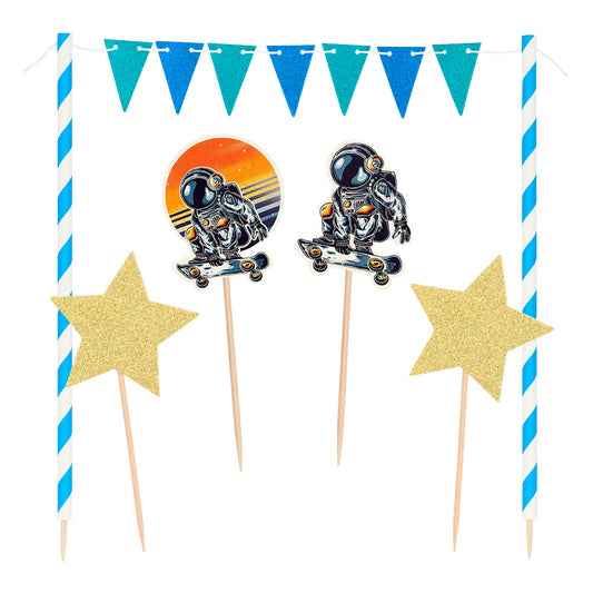 Kit Décoration Gâteau Astronaute - Cake Topper Espace