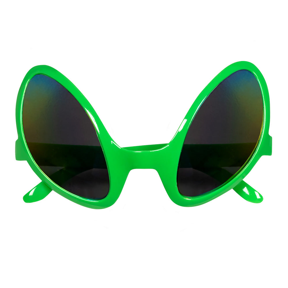 Lunettes Alien Vert Fluo avec Antennes Paillettées - Costume Extraterrestre