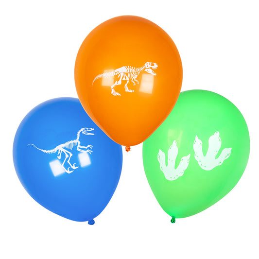 Ballons Dinosaure 25cm - Lot de 6 avec Empreintes Préhistoriques