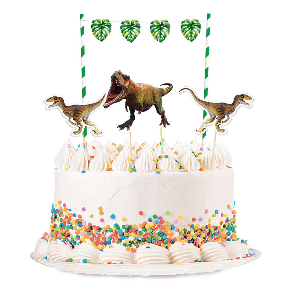 Kit Décoration Anniversaire Dinosaure - Gateau, Bannière & Accessoires