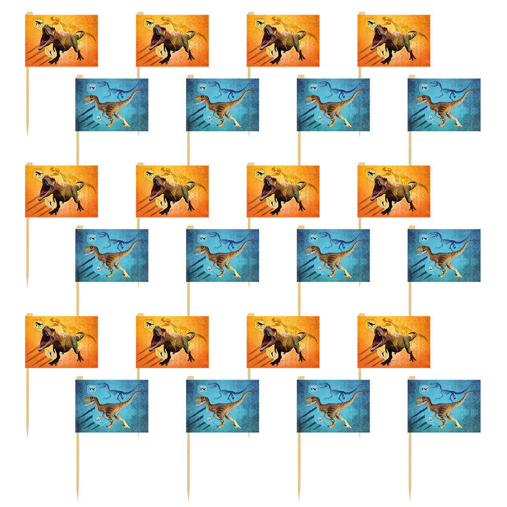 Pic à Gâteau Dinosaure - 16 Drapeaux Festifs pour Fête Préhistorique