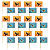 Pic à Gâteau Dinosaure - 16 Drapeaux Festifs pour Fête Préhistorique