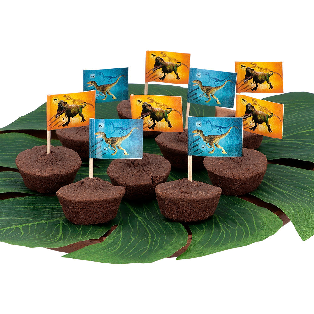 Pic à Gâteau Dinosaure - 16 Drapeaux Festifs pour Fête Préhistorique