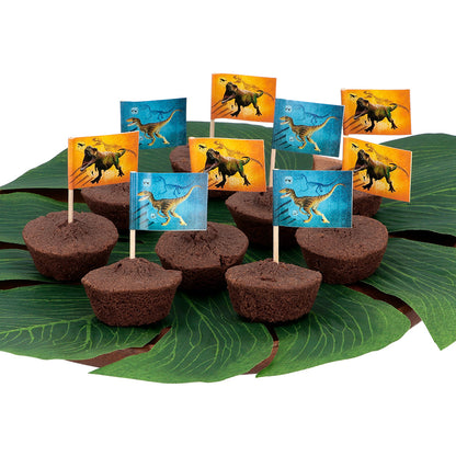 Pic à Gâteau Dinosaure - 16 Drapeaux Festifs pour Fête Préhistorique