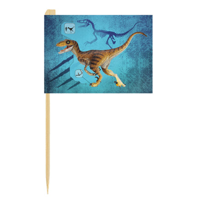 Pic à Gâteau Dinosaure - 16 Drapeaux Festifs pour Fête Préhistorique