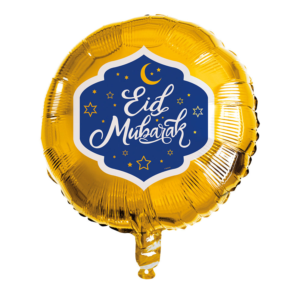 Ballon Eid Mubarak doré - Décoration fête islamique