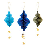Suspension Lanterne Alvéolée avec Étoiles et Lune - Décoration Eid