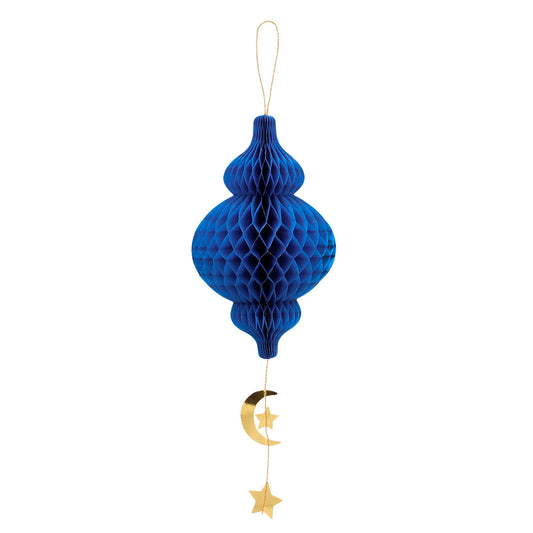 Suspension Lanterne Alvéolée avec Étoiles et Lune - Décoration Eid