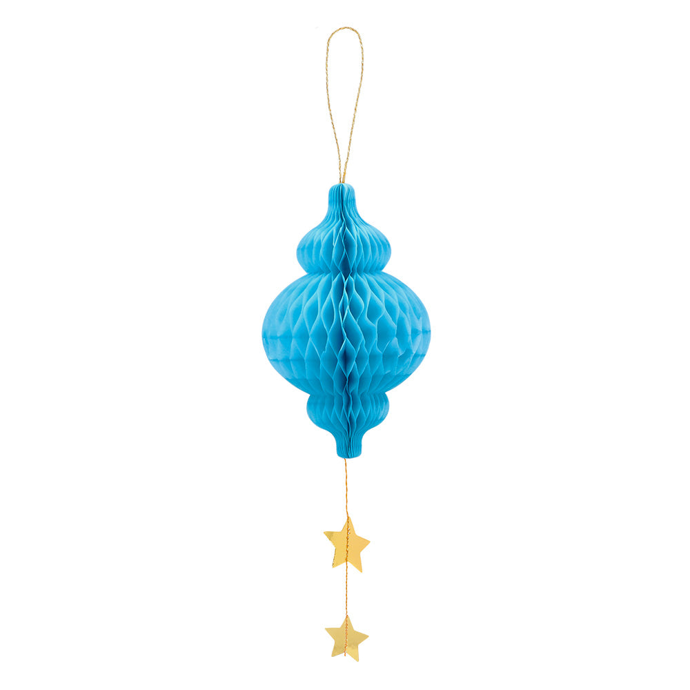 Suspension Lanterne Alvéolée avec Étoiles et Lune - Décoration Eid