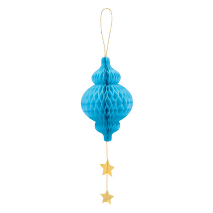 Suspension Lanterne Alvéolée avec Étoiles et Lune - Décoration Eid