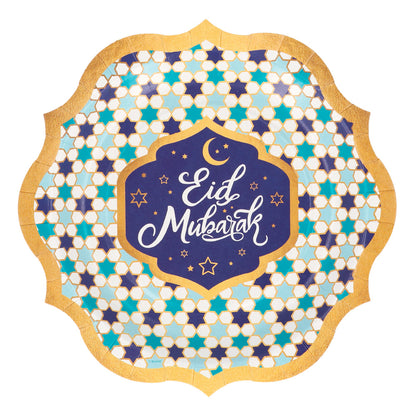 Assiette Eid Mubarak dorée - Décoration fête musulmane
