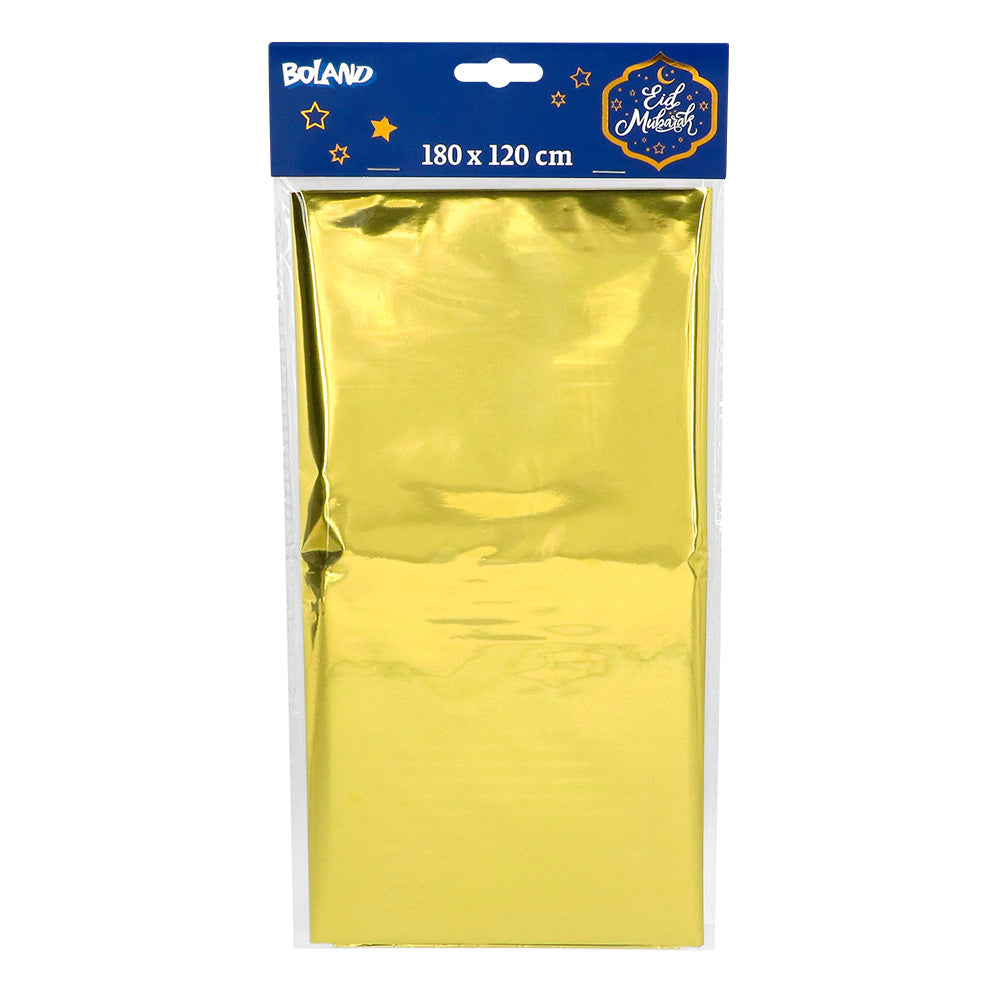 Nappe Eid Mubarak Jaune Or 180x120 cm - Décoration Fête Islamique