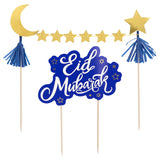 Décoration Gâteau Eid Mubarak - Toppers Lune & Étoiles