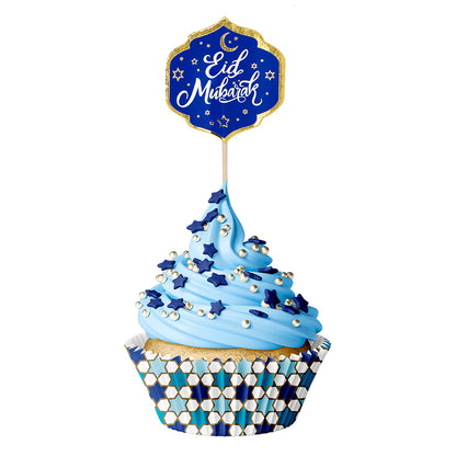 Kit Cupcake Eid Mubarak Décoration Gâteau Pique Toppers