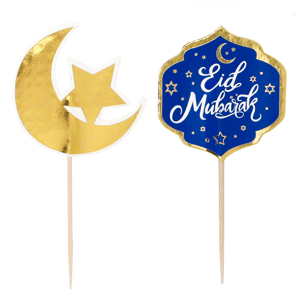 Kit Cupcake Eid Mubarak Décoration Gâteau Pique Toppers