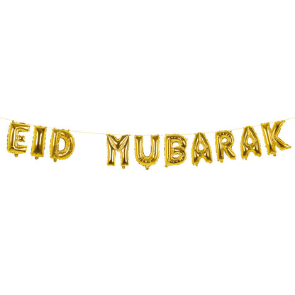 Guirlande Ballons Lettres Eid Mubarak Doré - Décoration Fête