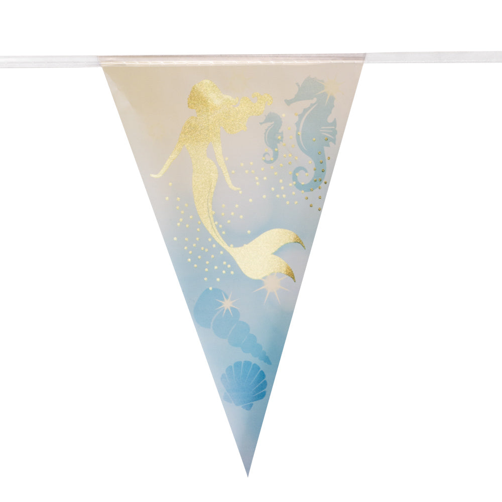 Guirlande Sirène Dorée - Fanions Décoration Fête Marine 30cm