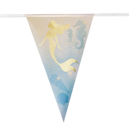Guirlande Sirène Dorée - Fanions Décoration Fête Marine 30cm
