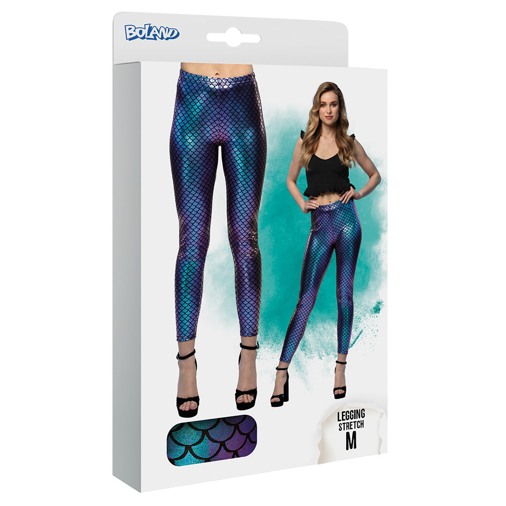 Legging Écailles Holographique Violet Bleu Irisé