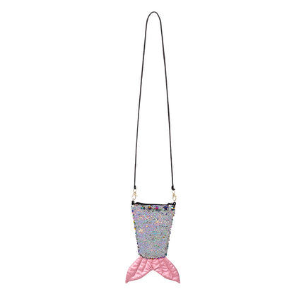 Sac à main queue de sirène sequins arc-en-ciel avec bandoulière