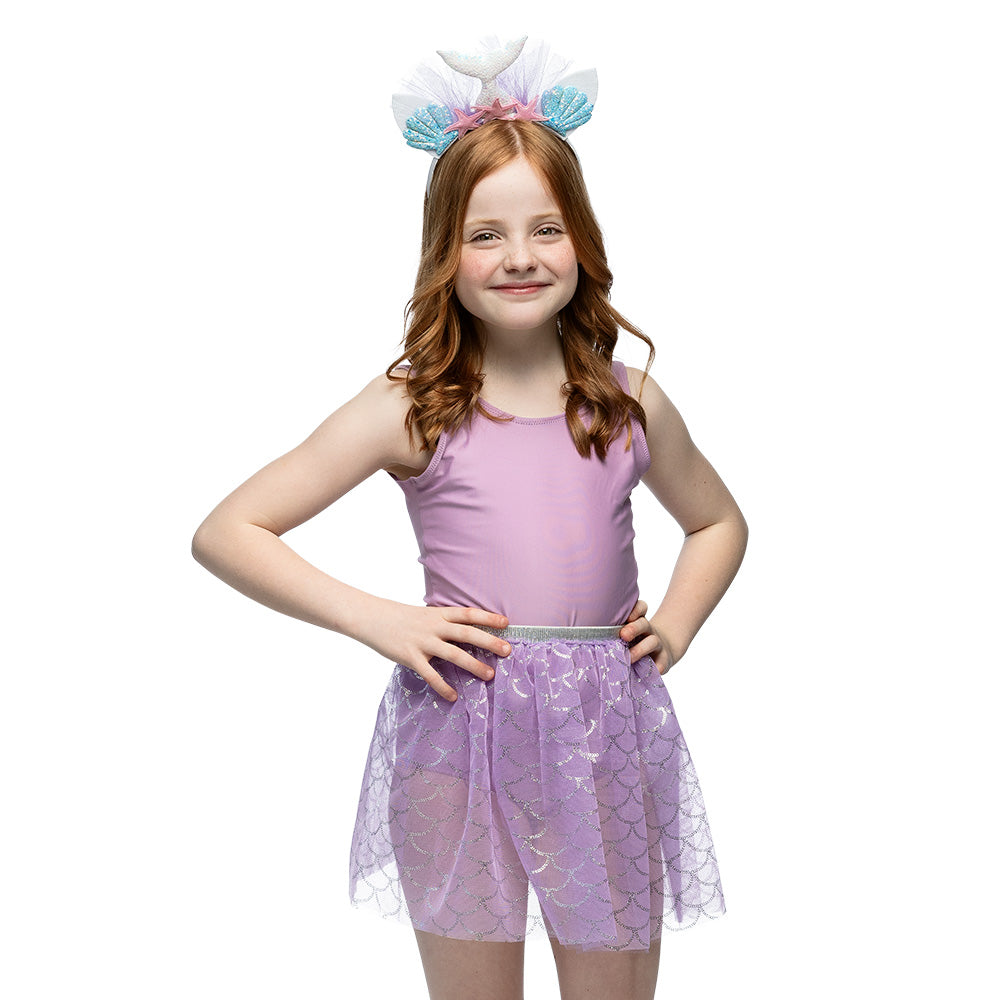 Set Costume Sirène Enfant - Queue Paillettes, Jupe Tulle & Diadème