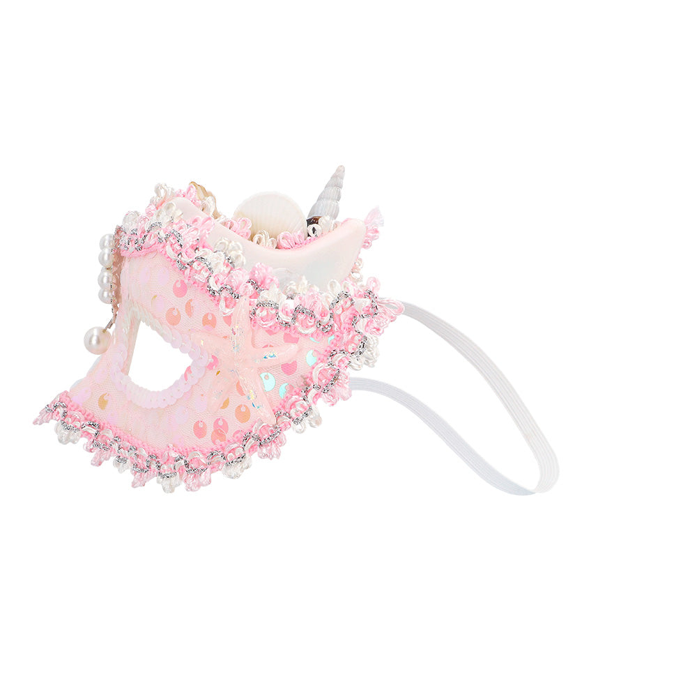 Masque de Licorne Rose Floral avec Fleur - Accessoire Déguisement Fête