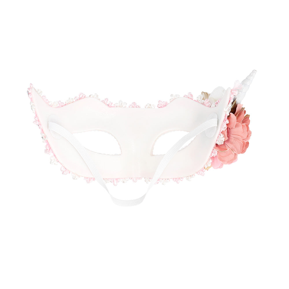 Masque de Licorne Rose Floral avec Fleur - Accessoire Déguisement Fête