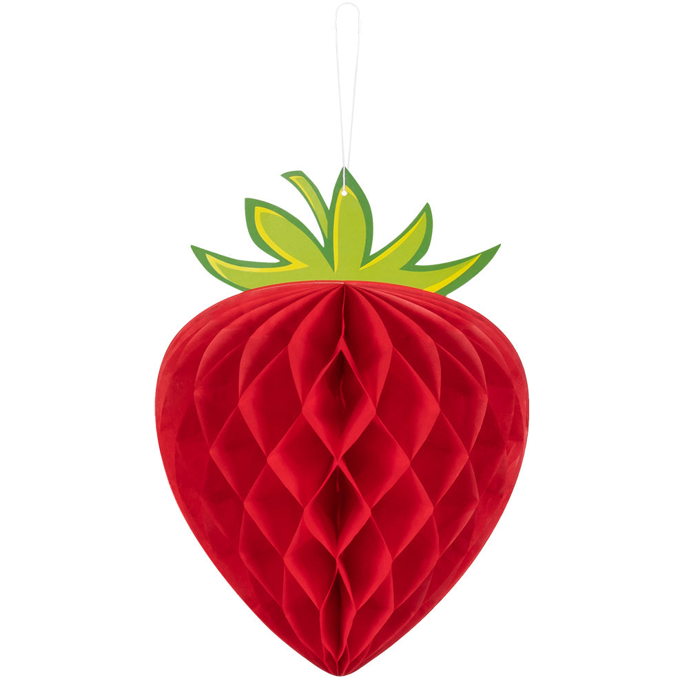 Décoration Fraise Honeycomb - Suspension Fête 30cm