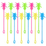 Pailles Ananas Tropicales Colorées - Lot de 6 pour Cocktails