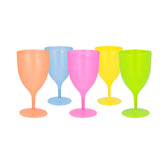 Set de 5 Verres à Vin Plastique Réutilisables Colorés