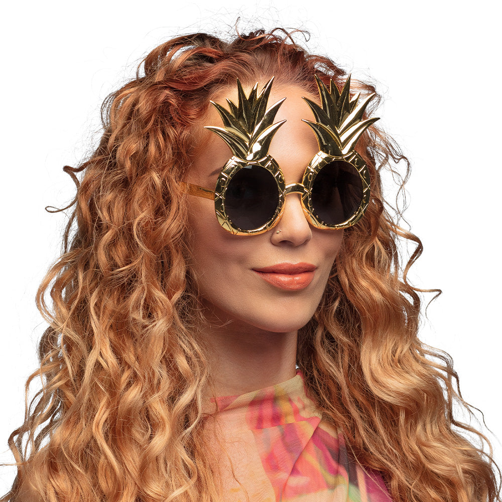 Lunettes Ananas Tropical Doré - Accessoire Fête Fantaisie