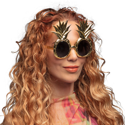 Lunettes Ananas Tropical Doré - Accessoire Fête Fantaisie
